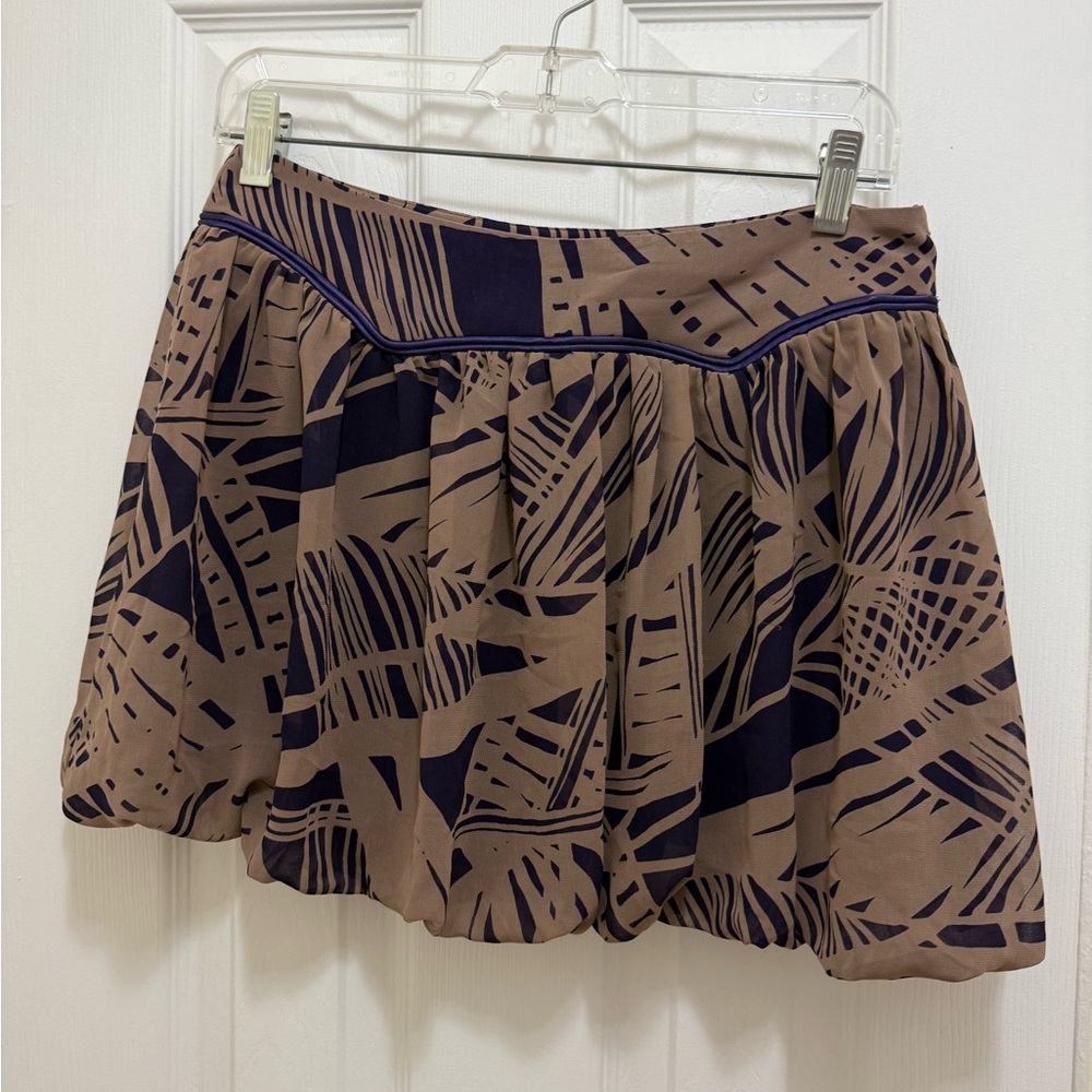 Armani Exchange Womens Mocha Purple Soft Bubble Mini  Skirt sz 2